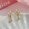 Pendientes Serie Flor de Cerezo Rosa para Mujer, Agujas de Plata, Elásticos, Dulces, Florales, de Nicho, de Gama Alta, Versátiles