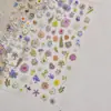 Pegatinas para Uñas con Relieve Tomoni Patrón de Pétalos Pegatinas para Uñas Collage de Flores Secas de Hada Pegatinas para Uñas Florales de Plantas