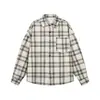 Comercio Electrónico Transfronterizo Estilo Japonés Camisa de Cuadros Otoño Invierno para Hombre Manga Larga Holgada Estilo Casual Camisa con Cuello de Botones Prenda Exterior