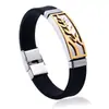 Pulseras de Acero Inoxidable para Hombre de Venta Caliente Transfronteriza, Pulseras de Silicona Personalizadas de Moda, Pulseras que No se Desvanecen, Venta al por Mayor de Joyería