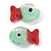 Contas de Vidro Coloridas de Peixinhos Contas de Vidro de Peixinhos Acessórios DIY Furo Reto Pulseira Contas de Vidro de Peixinhos Fofos Atacado