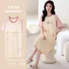Camisón de una pieza para mujer para dropshipping, verano, algodón puro, con almohadillas en el pecho, manga corta, talla grande, solo camisones para mujer, nuevo estilo 2026, verano