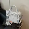 Bolsa de Ombro com Laço de Lenço Fashion 2025 Primavera e Verão Nova Cor Macaron Textura de Alto Padrão Bolsa de Mão Bolsa Feminina