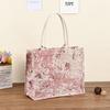 Monet Garden Grande Capacidade Jacquard Bordado Sacola Personalizada Bolsa de Lona de Algodão e Linho Feminina Bolsa de Lona Personalizada