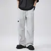 Roupas Masculinas Xintang 2026 Calça Casual Masculina de Corte Reto, Fina e Solta para Primavera/Verão, Secagem Rápida, Calça de Trabalho para Paraquedista Americano para Homens