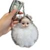 Boneca Fofa de Pelo de Raposa Real Chaveiro de Carro Pingente Boneca de Pelúcia Ins Bolsa de Boneca Pendente de Bolsa Presente