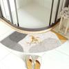 Alfombra Curva para la Puerta del Baño, Cabina de Ducha, Alfombra Absorbente Creativa Personalizada, Separación de Seco y Húmedo en el Baño, Felpudo Antideslizante