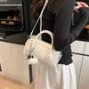 Bolsa de Mão Bowling Texturizada de Alto Padrão Transfronteiriça Tendência para Mulheres 2025 Novo Estilo Coreano Moda Nicho Bolsa de Ombro Único Transversal