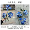 Novas Flores de Íris Artificiais para Casamento Transfronteiriço do Fabricante, Íris de 3 Cabeças, Decoração de Corredor de Casamento Estilo Jardim, Flores Artificiais Atacado
