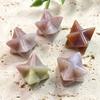 Venta al por mayor del fabricante 15*15 Grande Merkaba Piedra de Sangre Africana Cuadrado Cristal Satélite Piedra Suelta Accesorios Merkaba