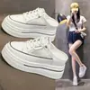 Comércio Exterior Transfronteiriço Atacado Sapatos Femininos com Aumento de Altura Oculto, Novo Modelo 2026, Tênis Respiráveis com Plataforma e Sola Grossa, Sapatos Brancos Versáteis para Mulheres