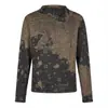 Gola Alta Metade Estilo Europeu Único e Chique Camiseta Básica para Mulheres e Mães em Estilo Outono e Inverno com Tops de Manga Longa Estampados Contrastantes