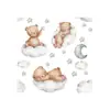 Nuevas Pegatinas para Puerta de Oso de Dibujos Animados, Nubes, Estrellas, Luna Acc64025 Pegatinas de Decoración para Embellecimiento de Paredes de Habitación Infantil en Casa