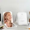 Venda Quente no Exterior Espelho Pequeno Dupla Face Dobrável Portátil de Mão Espelho Quadrado LED para Maquiagem Padrão de Logo Imprimível