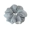 Scrunchie de Rede Azul e Branco com Bolinhas, Novo Estilo de Verão, Elástico Macio e Moderno para Rabo de Cavalo, Corda de Cabelo Exquisita para Mulheres