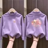 Ropa interior térmica de forro polar para niñas Otoño Invierno Nuevo Estilo Ropa interior Camiseta de manga larga cálida y elegante para niños Top de cuello medio alto Tendencia