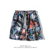 2026 Nuevos Pantalones Cortos Florales para Hombre Estilo Étnico Talla Grande Holgados Casuales Pantalones de Cinco Puntos Cordón Cintura Elástica Pantalones de Playa