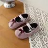 Mocasines de terciopelo para niña, sin cordones, corte bajo, estilo coreano 2026 Otoño, Zapatos casuales de piel Mary Jane, Estilo princesa