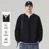Outono 2026 Novo Moletom Masculino de Gola Redonda com Mangas Longas, Peça Falsa de Duas Peças, Simples, Moderno, Marca, Moletom Masculino de Gola V Falso de Duas Peças