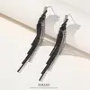 Brincos de Corrente Longa com Garras Exageradas Elegantes de Prata S925 com Strass para Mulheres Brincos com Franjas de Diamante Colorido Europeus e Americanos Brincos da Moda
