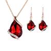 Nuevo collar poligonal de cristal con incrustaciones de diamantes y aleación de zinc transfronterizo, pendientes grandes de gota de agua con diamantes, ideal para mujeres