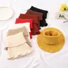 Regalo de Año Nuevo y Navidad Bufanda Roja de Punto de Color Sólido para Mujer Caliente de Invierno Versátil a Cuadros Calentador de Cuello de Lana Transfronterizo