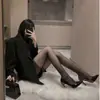 Meias de Rasgar à Mão Finas Descartáveis Meias para Pernas de Seda Preta Meias-Calça JK Fáceis de Rasgar Mulheres