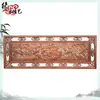 Decoración colgante de talla en madera de Dongyang para sala de estar, Colgante de pared estilo chino, Talla hueca de madera de alcanfor, Fortuna, Longevidad, Felicidad, Placa horizontal de madera maciza