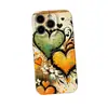 Capa de celular popular estilo europeu e americano, estilo rua americana, graffiti, color blocking, formato de coração, cobertura total para iPhone 17 Pro Max, capa rígida de filme de camada única
