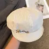 Boina de Lana con Orejas de Gato Linda Estilo Japonés para Mujer, Gorra Plana Octagonal Versátil para Adelgazar el Rostro de Otoño e Invierno