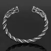 Pulsera Sólida Abierta de Dragón Doble Cabeza Retro Europea y Americana para Hombre, Mitología Nórdica, Personalidad Pirata, Pulsera de Quilla para Hombre, Venta al por Mayor