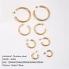 Emanco Aliexpress Pendientes Transfronterizos de Acero Inoxidable Pendientes Europeos y Americanos Chapados en Oro con Forma de C Joyería Accesorios de Moda Personalizados