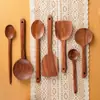 Espátula de Madera de Acacia Transfronteriza Espátula de Madera del Amazonas Espátula para Cocinar Espátula de Nogal Sudamericano Juego de Cucharas de Arroz de Madera Cuchara para Fideos