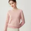 Suéter 100% Cachemir Puro Otoño Invierno Nuevo Cuello Redondo Tejido Holgado Capa Base Suave Pegajoso Suéter Deslizante Suave Pegajoso