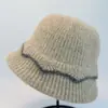 Sombrero de Pescador de Punto Simple Versátil de Nuevo Estilo para Otoño e Invierno, Cálido y Adelgazante para la Cara, Sombrero de Pescador a Prueba de Frío para Exteriores con Circunferencia de Cabeza Grande