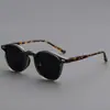 Gafas de sol redondas pequeñas estilo Hong Kong retro para mujer, montura negra, gafas de sol polarizadas para hombre, gafas de protección solar para conducir, versátiles para caras pequeñas a medianas