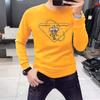 Sudadera para Hombre Europea de Manga Larga Cuello Redondo Otoño Invierno Nueva Bordada en Relieve con Pedrería Casual