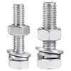 Conjunto de porca e parafuso de aço inoxidável 304 combinação de parafuso sextavado, porca, arruela lisa, arruela de pressão M5/M6/M8/M10