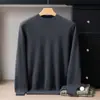 Nuevo suéter de cachemira 100% para hombre de otoño e invierno, cuello semialto, holgado, casual, cálido, camiseta base de punto negra