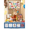 Decoración de Escena de Cumpleaños para Niños: Feliz 2º Cumpleaños para Niñas, Feliz 5º Cumpleaños para Niños, Globos de Fiesta, Cortina de Lluvia, Tela Colgante de Cadena