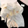 Pijama Doce de Ursinho com Bolso de Bolinhas para Mulheres, Conjunto de Shorts de Manga Curta, Macio e Fofo Estilo Princesa, Adequado para o Verão, Pode Ser Usado Fora de Casa como Roupa de Loungewear