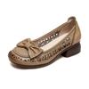 Jiezu 2025 Verano Nuevo Versátil Cómodo Moda Sandalias Huecas Bajas para Mujer Slip-On Casual para Uso Exterior