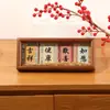 Brocado de Canción China Tarjeta Dura Caligrafía Ensamblaje Madera Maciza Marco de Fotos Mesa en Blanco Papel de Arroz DIY Adornos Culturales y Creativos Caligrafía Manuscrita