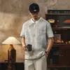Roupas Masculinas Fengshe / Camiseta Masculina de Verão Tendência Tie-Dye com Gola Henley Solta Respirável Gola Redonda