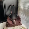 Mochila Transversal Novo Estilo Design Outono/Inverno Nicho PU Costurado Camurça Bolsa Tote Grande Capacidade Bolsa de Ombro Único Axila
