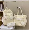 Mochila Nueva Transfronteriza para Mujer 2025 Nueva Mochila Escolar Versión Coreana para Estudiantes de Secundaria y Preparatoria Mochila de Gran Capacidad y Apariencia Elegante