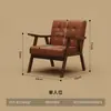 Cadeira de Sofá Individual, Conjunto de Mesa e Cadeiras Retrô para Restaurante e Cafeteria, Cadeira Individual de Madeira Maciça, Cadeira de Lazer para Loja de Chá de Leite