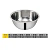 Bacia de Aço Inoxidável com Balança Bacia para Salada Bacia para Mistura Conjunto de Cinco Peças Pote Espessado para Temperos Cantina para Macarrão Bacia para Sopa Bacia para Legumes