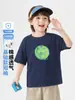 Camiseta de Manga Curta de Algodão Puro para Meninos Europeus Verão 2026 Nova Roupa Infantil Top de Verão para Crianças Pequenas