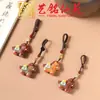 Llavero de Madera Pintada de Caballo del Zodiaco con Colgante de Borla, Colgante de Caballo del Año de Palo de Rosa, Cadena para Teléfono de Caballo de Sándalo Yiming Xianyuan
